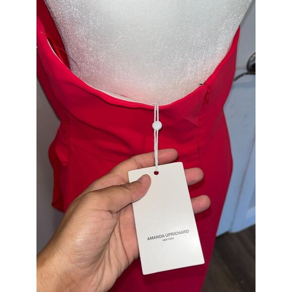 NWT Amanda Uprichard Emilana Halter Neck Midi Dress Women size Large ($238) - Picture 8 of 12